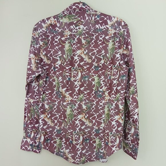 Haight & Ashbury Modern Multicolour Print Dress Shirt Size Small - Picture 5 of 6